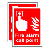 Haobase 2 Pcs Fire Alarm Call Point Safety Signs Stickers - Self Adhesive Vinyl (20cm x 15cm)